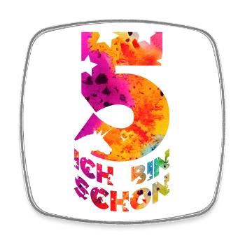 ICH BIN SCHON 5 EINHORN 5. GEBURTSTAG - Viereckiger Kühlschrankmagnet - Weiß - Vorne