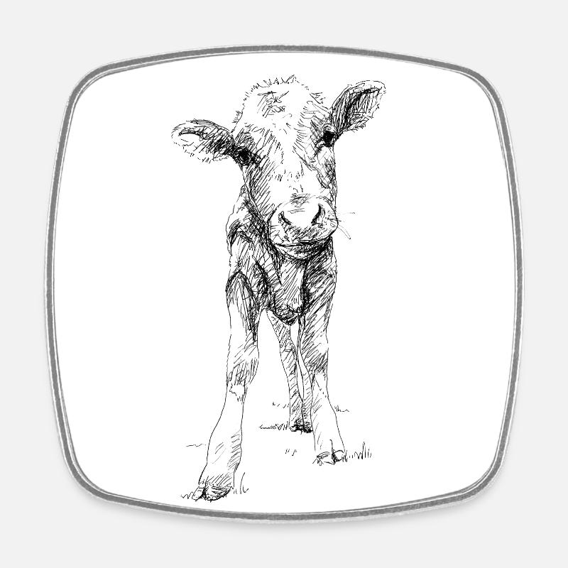 Calf - Square fridge magnet - white