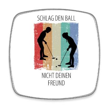 MINIGOLF MINIGOLFER MINIGOLFERIN Minigolfspieler - Viereckiger Kühlschrankmagnet - Weiß - Vorne