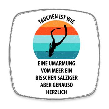 Taucher tauchen Sporttaucher Gerätetauchen - Viereckiger Kühlschrankmagnet - Weiß - Vorne