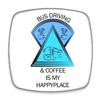 Bus Busfahrer Schulbus Autobus Busfahrerin Kaffee - Viereckiger Kühlschrankmagnet - Weiß - Vorne