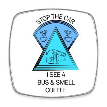 Bus Bus Driver School Bus Bus Driver Coffee - Square fridge magnet - white - Front