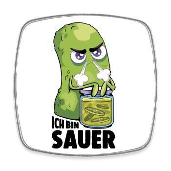 Ich bin sauer Gurke frustriert Statement - Viereckiger Kühlschrankmagnet - Weiß - Vorne