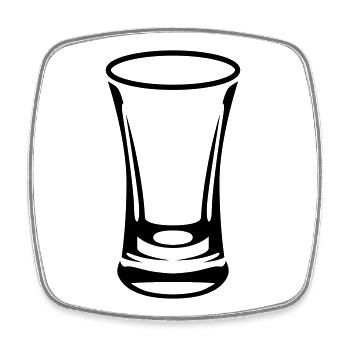 Shot Glass - Magnet carré - blanc - Devant