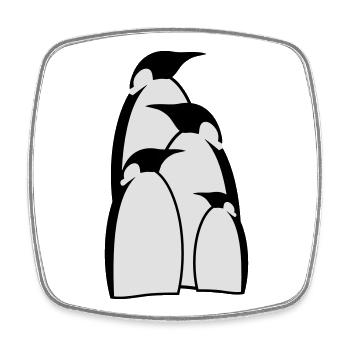 Pinguin Familie - Viereckiger Kühlschrankmagnet - Weiß - Vorne