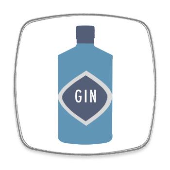 Gin Flasche Diamant Label - Viereckiger Kühlschrankmagnet - Weiß - Vorne