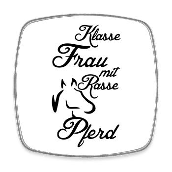 Klasse Frau Rassepferd Pferd Reiter Geschenk - Viereckiger Kühlschrankmagnet - Weiß - Vorne