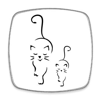 Katzen- & Kätzchen Motiv - Viereckiger Kühlschrankmagnet - Weiß - Vorne