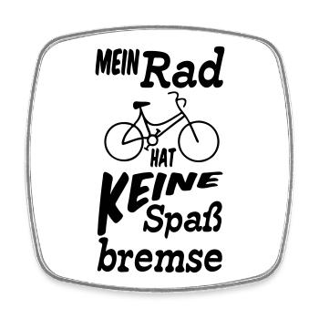 Rad ohne Spaßbremse Fahrrad Radfahrer Geschenk - Viereckiger Kühlschrankmagnet - Weiß - Vorne