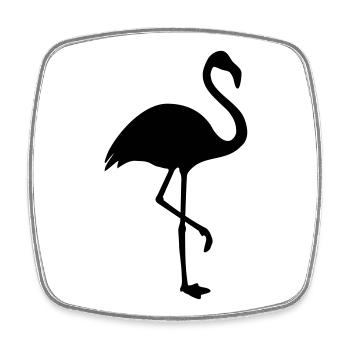 Flamingo silhouette trend - Square fridge magnet - white - Front