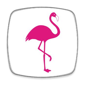 Flamingo pink Sommer Sonne Strand - Viereckiger Kühlschrankmagnet - Weiß - Vorne