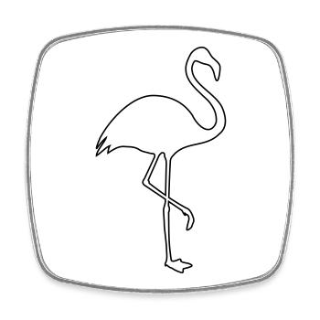 Flamingo Silhouette Sommer Sonne Strand - Viereckiger Kühlschrankmagnet - Weiß - Vorne