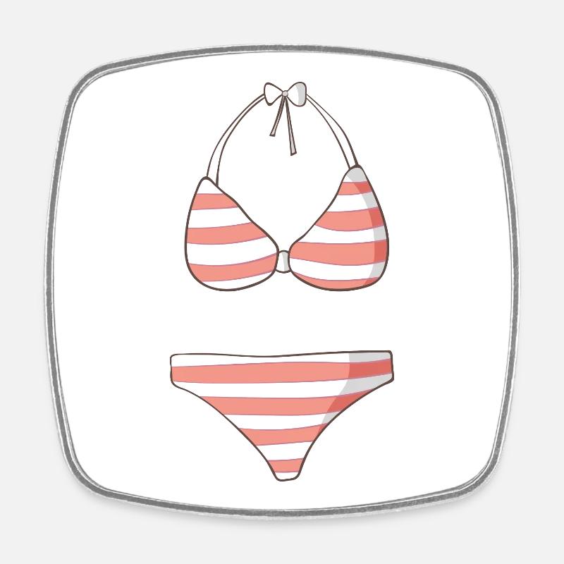 Bikini - Viereckiger Kühlschrankmagnet - Weiß