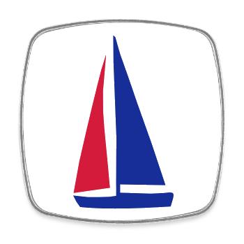 sailboat - Square fridge magnet - white - Front