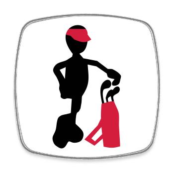 Golf - Viereckiger Kühlschrankmagnet - Weiß - Vorne