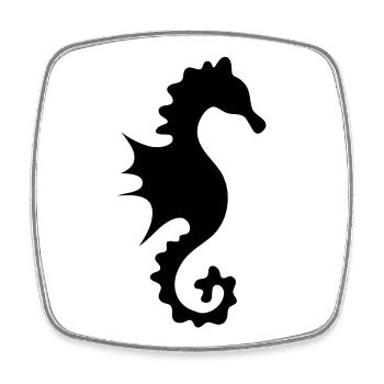 un hippocampe - Magnet carré - blanc - Devant