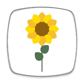 Sonnenblume - Viereckiger Kühlschrankmagnet - Weiß - Vorne