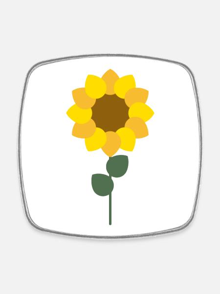 sunflower - Square fridge magnet - white