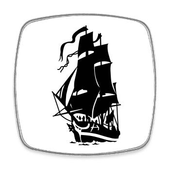 Segelschiff - Viereckiger Kühlschrankmagnet - Weiß - Vorne
