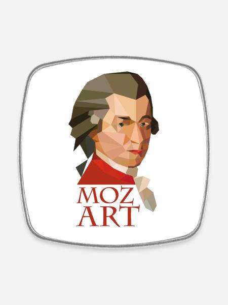 Mozart - Square fridge magnet - white