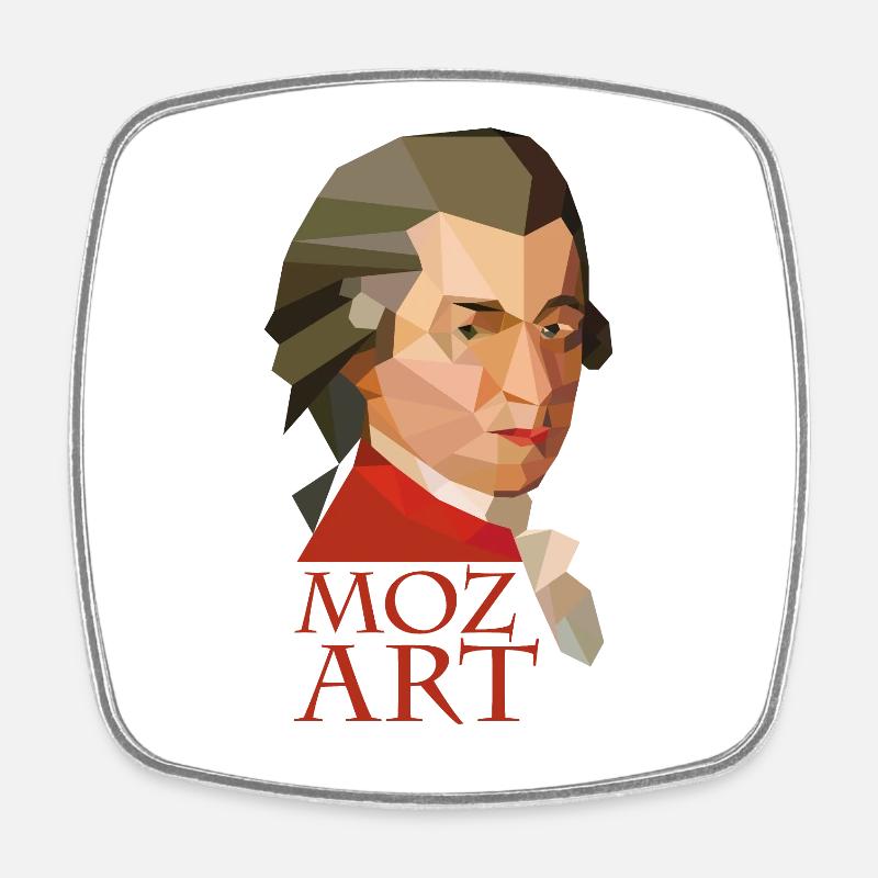 Mozart - Magnet carré - blanc