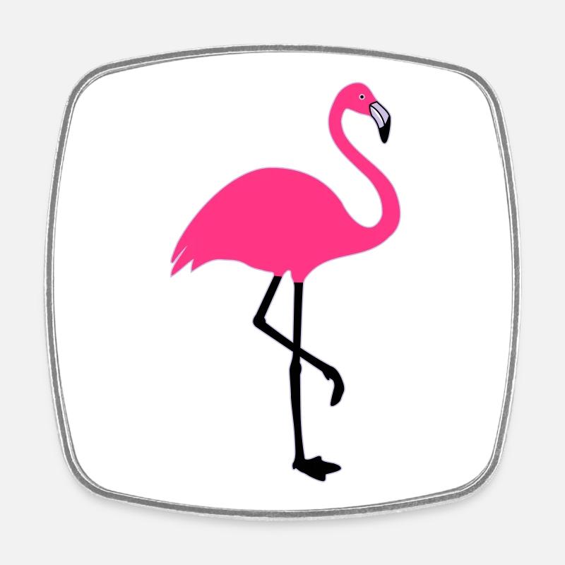 Flamingo Summer Sun Beach - Magnet carré - blanc