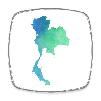 Thailand - Viereckiger Kühlschrankmagnet - Weiß - Vorne