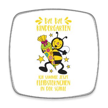 School enrollment bee sugar cone school kindergarten - Square fridge magnet - white - Front