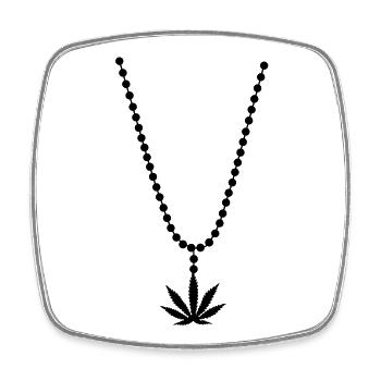 necklace weed cannabis marihuana - Square fridge magnet - white - Front