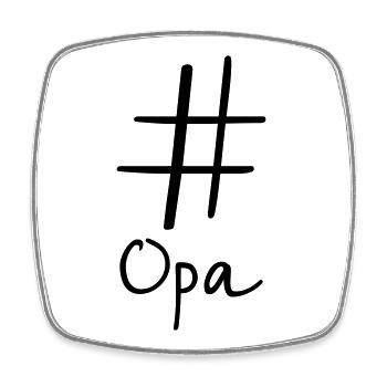 #Opa Hashtag Social Media I Geschenkidee für Opa - Viereckiger Kühlschrankmagnet - Weiß - Vorne