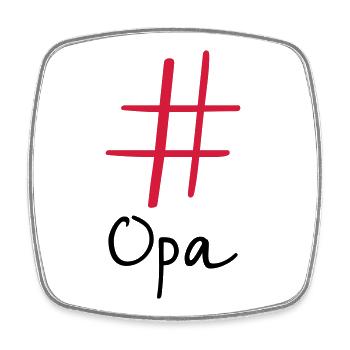 #Opa Hashtag Social Media I Geschenkidee für Opa - Viereckiger Kühlschrankmagnet - Weiß - Vorne