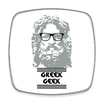 Greek Geek - Magnet carré - blanc - Devant