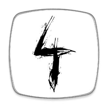 Numéro 4 Numéro Quatre 4ème Anniversaire Vector Noir - Magnet carré - blanc - Devant
