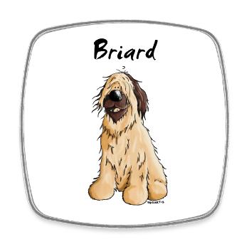 Knuffiger Briard - Hund - Hunderasse - Viereckiger Kühlschrankmagnet - Weiß - Vorne