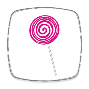Lolli Lutscher Candy Süßigkeit Lolly Naschkatze - Viereckiger Kühlschrankmagnet - Weiß - Vorne