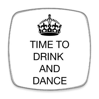 Time to drink and dance - Magnet carré - blanc - Devant