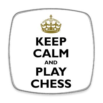 Keep calm and play chess - Viereckiger Kühlschrankmagnet - Weiß - Vorne