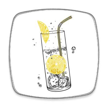 Zitronen Limonade Sommer Limo - Square fridge magnet - white - Front