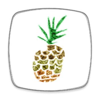 Verrückte Ananas - Viereckiger Kühlschrankmagnet - Weiß - Vorne