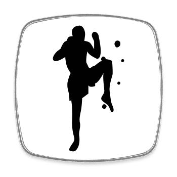 Kickboxen - Viereckiger Kühlschrankmagnet - Weiß - Vorne