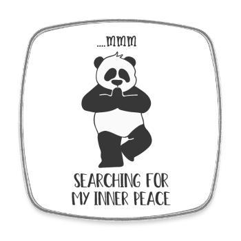 Lustiger Yoga-Panda - Suchen meines inneren Friedens - Viereckiger Kühlschrankmagnet - Weiß - Vorne