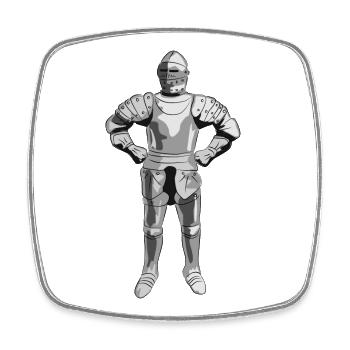 Ritter Rüstung - Viereckiger Kühlschrankmagnet - Weiß - Vorne