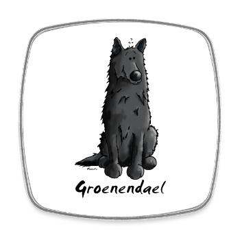 Drolliger Groenendael - Viereckiger Kühlschrankmagnet - Weiß - Vorne