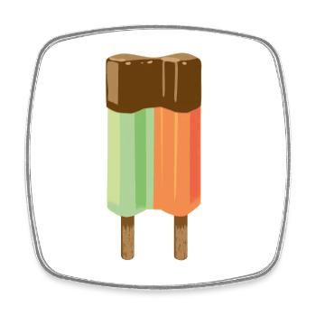Popsicles - Square fridge magnet - white - Front