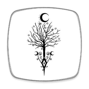 Tree Moon Night Stars Moon Tree - Square fridge magnet - white - Front