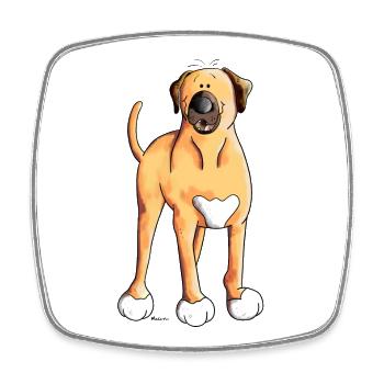 Happy Broholmer - Square fridge magnet - white - Front
