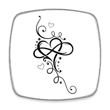 Herz, Unendlichkeit, heart, infinity - Viereckiger Kühlschrankmagnet - Weiß - Vorne