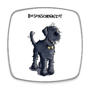 Süßer Riesenschnauzer - Viereckiger Kühlschrankmagnet - Weiß - Vorne