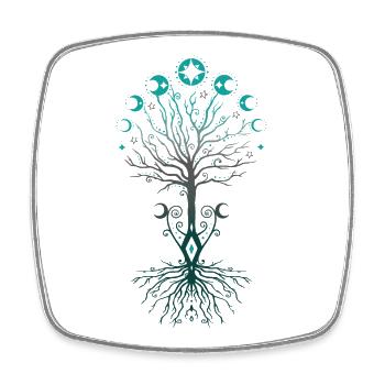 Yggdrasil Moontree Nordic Tree of Life - Square fridge magnet - white - Front