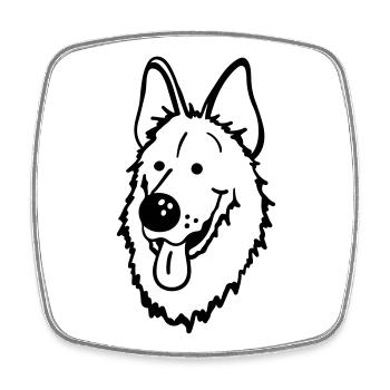 German Shepherd - Square fridge magnet - white - Front